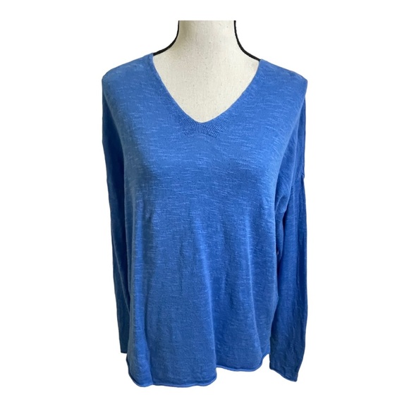 Eileen Fisher womens V-Neck organic linen cotton blend sweater top medium - Picture 10 of 13